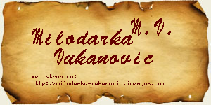 Milodarka Vukanović vizit kartica